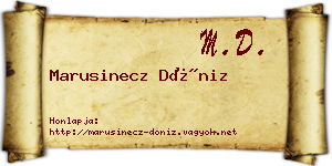 Marusinecz Döniz névjegykártya